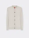Ferrari Cotton And Silk Cardigan In Ecru