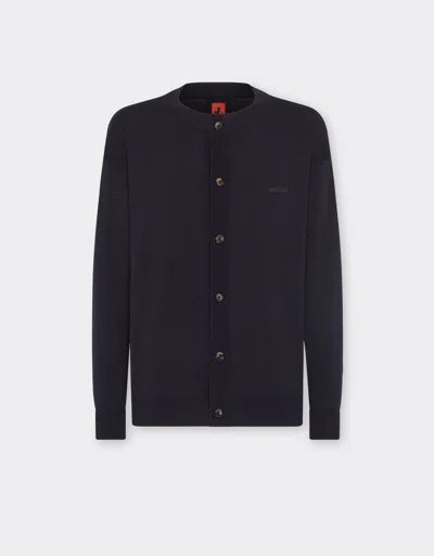 Ferrari Cotton And Silk Cardigan In Navy