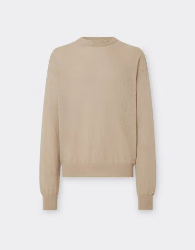 Ferrari Cotton-blend Crew-neck Jumper In Neutral