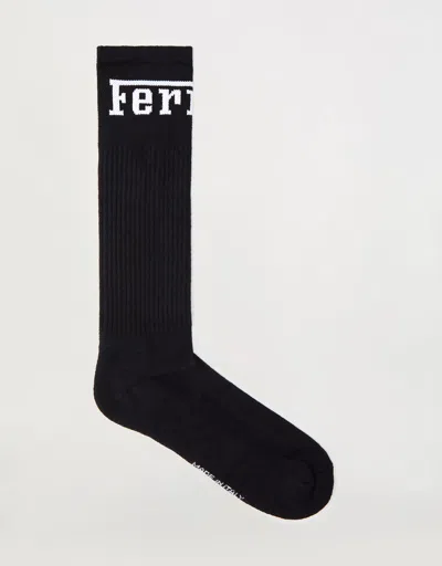 Ferrari Cotton Blend Socks With  Logo In Black