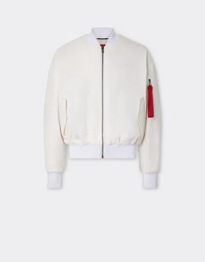Ferrari Cotton Bomber Jacket In Optical White