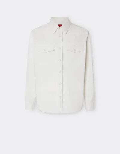 Ferrari Cotton Drill Jacket In Optical White