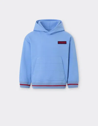 Ferrari Cotton Hooded Sweatshirt In Blue