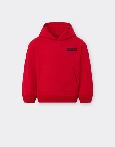 Ferrari Cotton Hooded Sweatshirt In Red