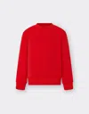 Ferrari Cotton Jumper With 3d Taping In Rosso Corsa