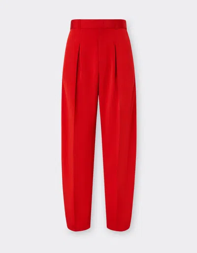 Ferrari Cotton Moiré Faille Trousers In Red