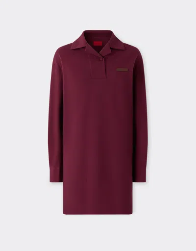 Ferrari Cotton Piqué Polo Dress In Rubino