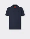 Ferrari Piquet Texture Short Sleeve Polo Shirt In Navy