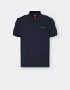 Ferrari Cotton Polo Shirt With  Logo In Navy