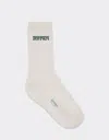Ferrari Cotton Socks With Jacquard Logo In Ecru