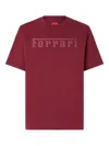 Ferrari Crew Neck Short Sleeve Fitted T-shirt In Red