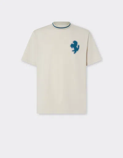 Ferrari Cotton T-shirt With Embossed Prancing Horse