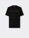 Ferrari Logo-print Cotton T-shirt In Black