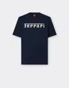 Ferrari Cotton T-shirt With  Logo In Navy
