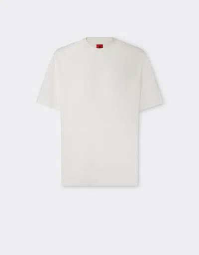 Ferrari Cotton T-shirt With  Logo In Optical White