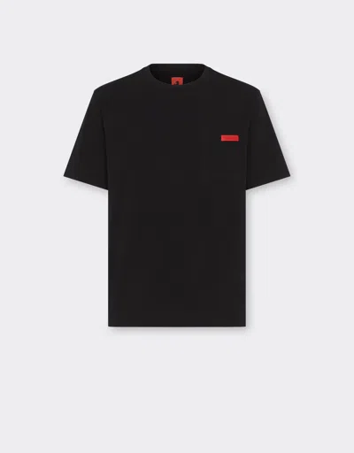 Ferrari Cotton T-shirt With Pocket In Black