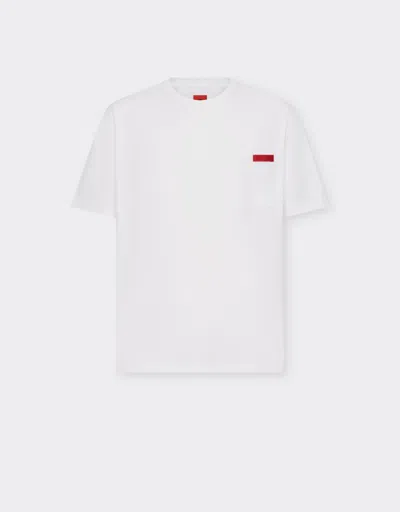 Ferrari Cotton T-shirt With Pocket In Optical White