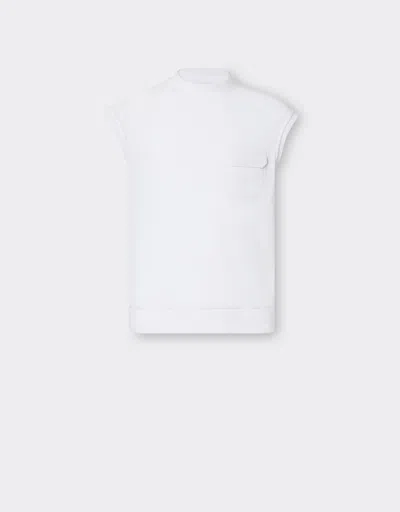 Ferrari Cotton Vest With Thermoformed Profiles In Optical White