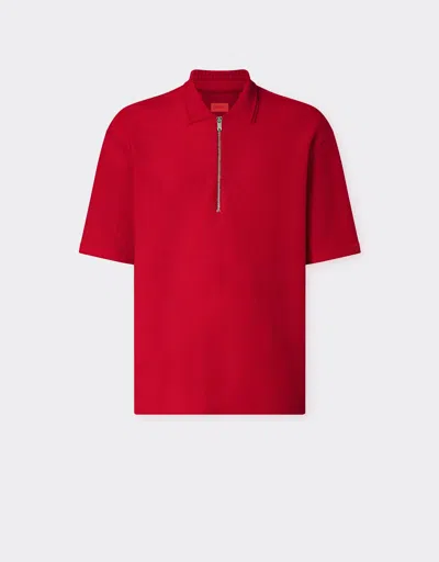 Ferrari Cotton-blend Bouclé Terry Polo Shirt