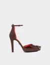 Ferrari Court Shoes In Brushed Leather In Tabacco