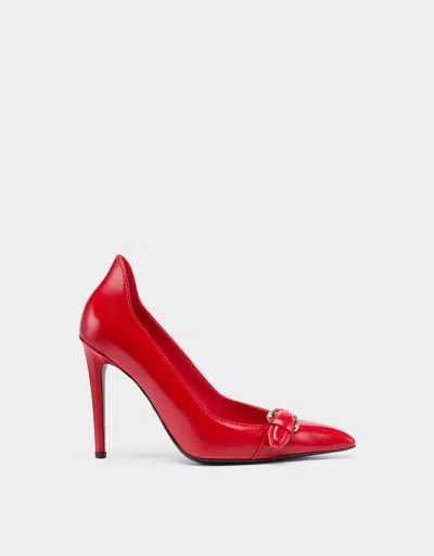 Ferrari Court Shoes In Ultra-wet-effect Glossy Leather In Orange