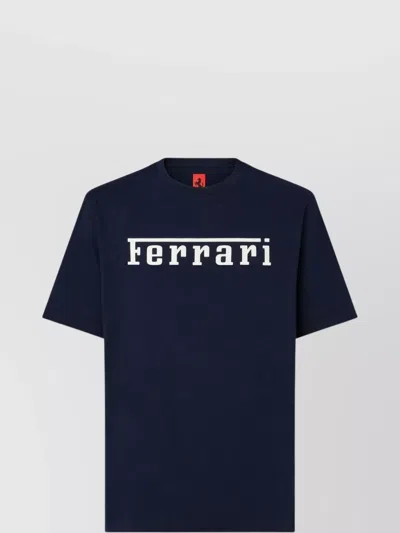 FERRARI CREW NECK COTTON T-SHIRT WITH SHORT SLEEVES