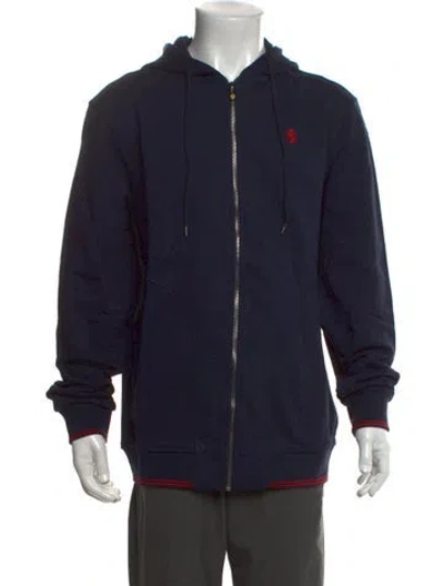Pre-owned Ferrari Crew Neck Long Sleeve Hoodie W/ Tags In Blue