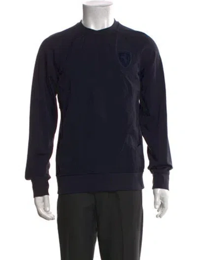 Pre-owned Ferrari Crew Neck Long Sleeve Pullover In Blue