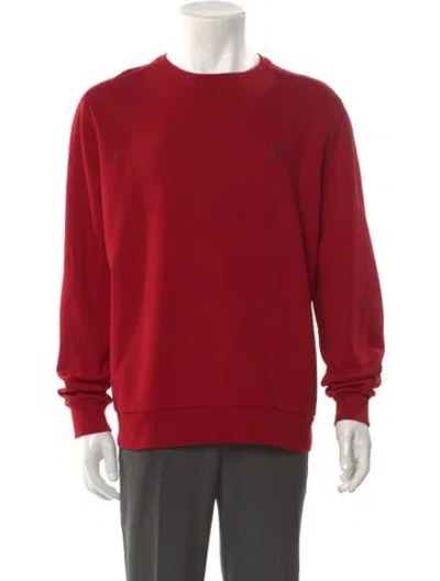 Pre-owned Ferrari Crew Neck Long Sleeve Pullover In Red