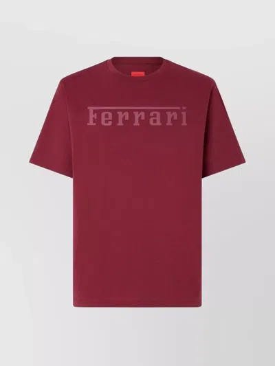 FERRARI CREW NECK SHORT SLEEVE FITTED T-SHIRT