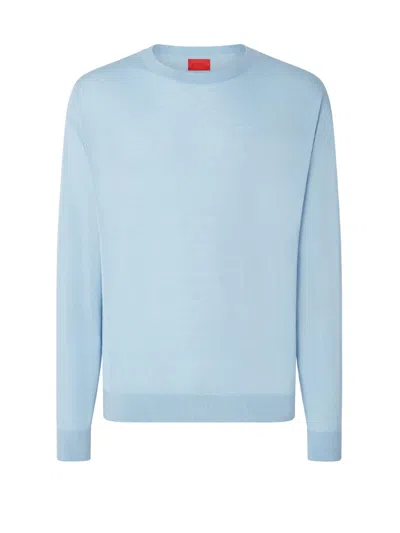 Ferrari Cashmere And Silk Jumper With Link Pattern In Blue