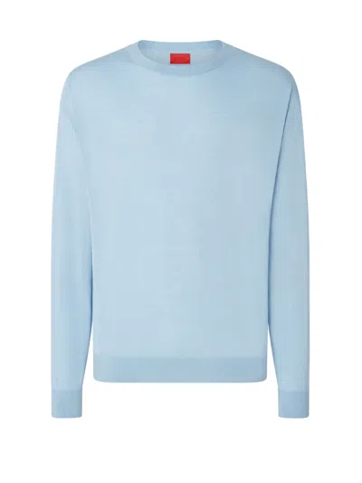 Ferrari Cashmere And Silk Jumper With Link Pattern In Blue