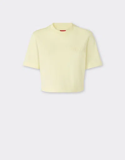 Ferrari Crop Cotton T-shirt In Yellow