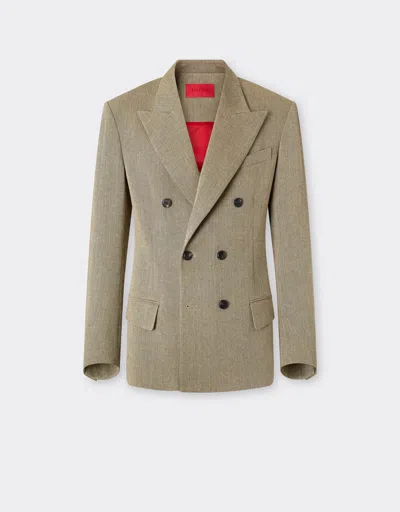Ferrari Délavé Twill Blazer In Green