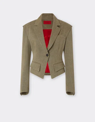 Ferrari Délavé Twill Blazer In Green