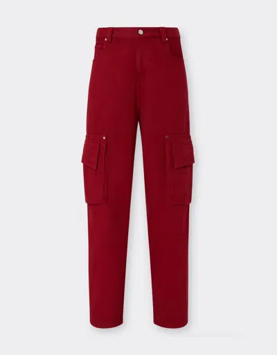Ferrari Denim Cargo Pants In Red