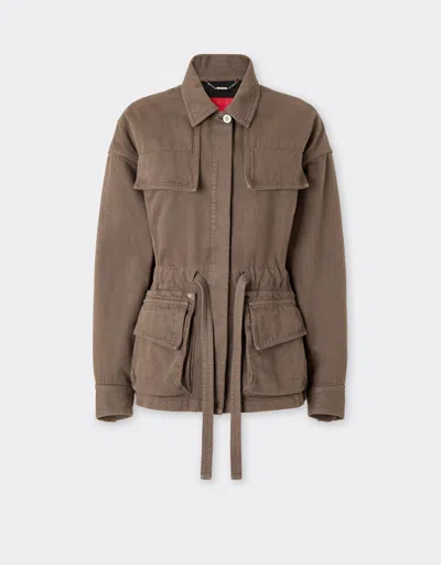 Ferrari Denim Jacket In Brown