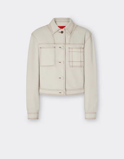 Ferrari Denim Jacket In Ecru