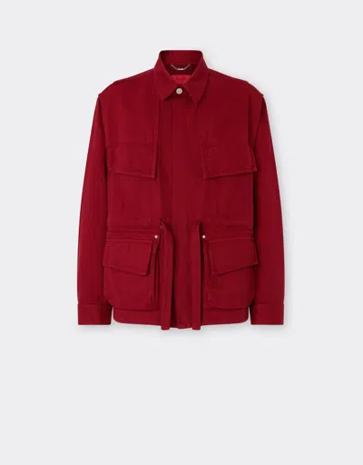 Ferrari Denim Jacket In Red