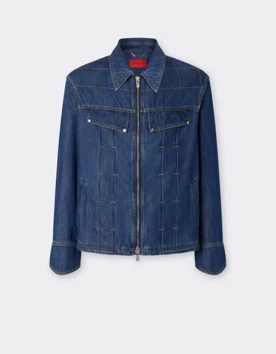 Ferrari Denim Jacket With Topstitching
