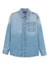 Ferrari Blue Long Sleeves Denim Shirt In Blue