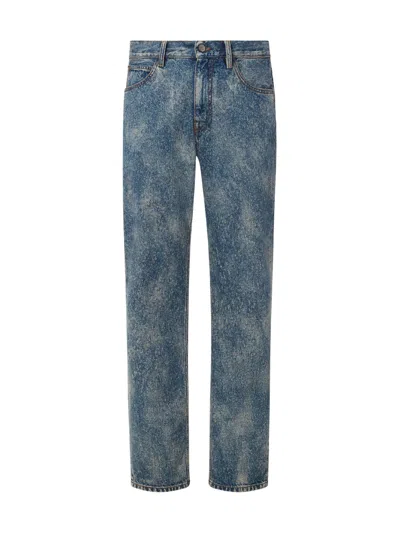Ferrari Trousers In Needled And Washed Denim In Blue