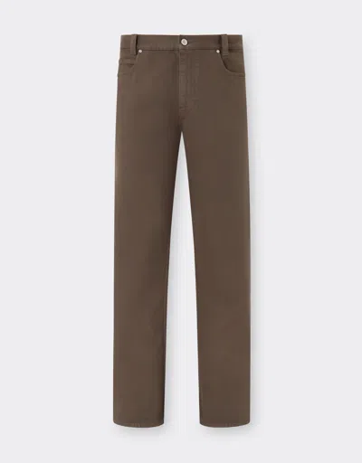 Ferrari Denim Trousers In Brown