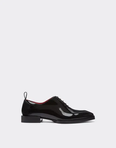 Ferrari Derby Shoe In Coated Leather In Black