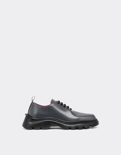 Ferrari Derby Shoes In Smooth Leather In Ingrid