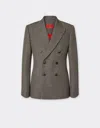 Ferrari Double-breasted Blazer In Mélange Wool In Gray