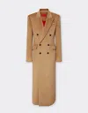 Ferrari Double-breasted Coat In Sable-effect Alpaca In Brown