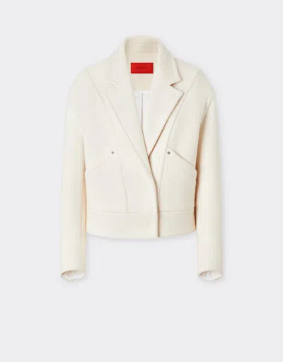 Ferrari Double-faced Wool Blouson In Avorio