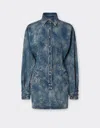 Ferrari Dress In Needled And Washed Denim