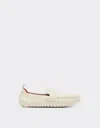 Ferrari Driver Loafers In Nubuck Leather In Ecru